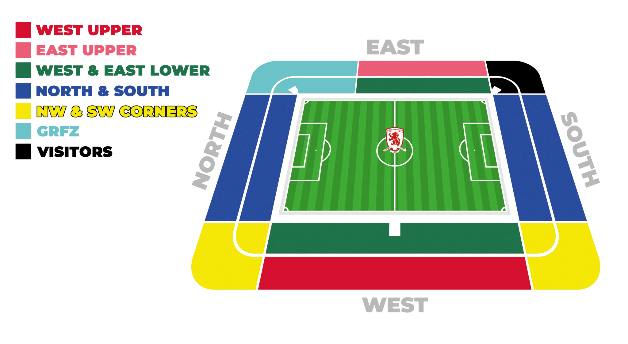 Middlesbrough football stadium ground map