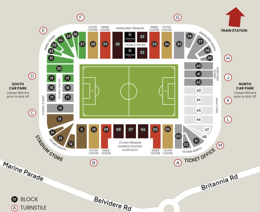 St Mary's Stadium seating plan