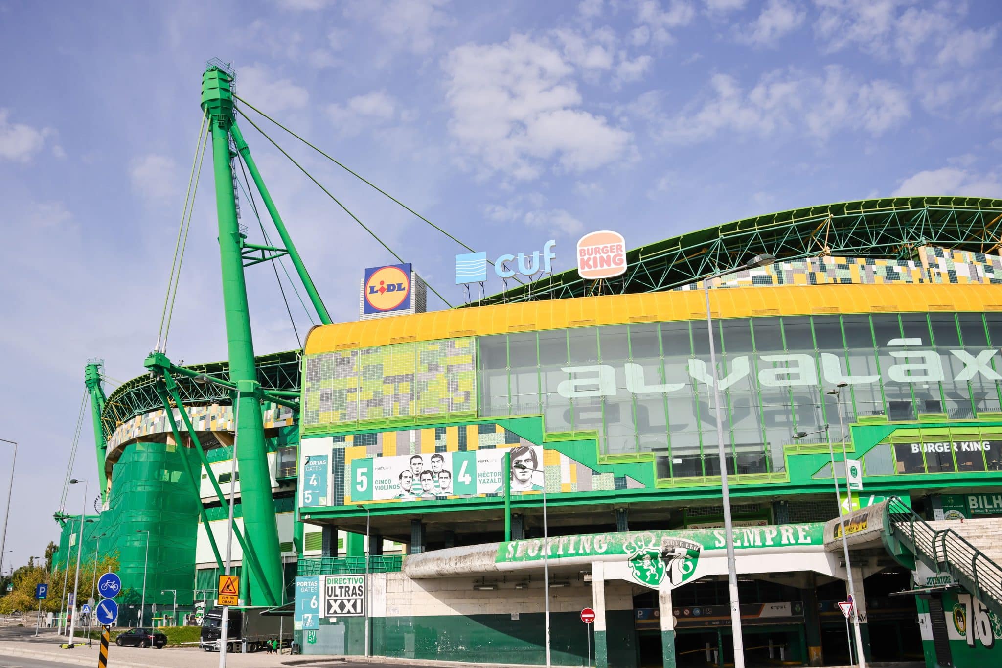 Outside the entrance of Sporting Lisbon stadium