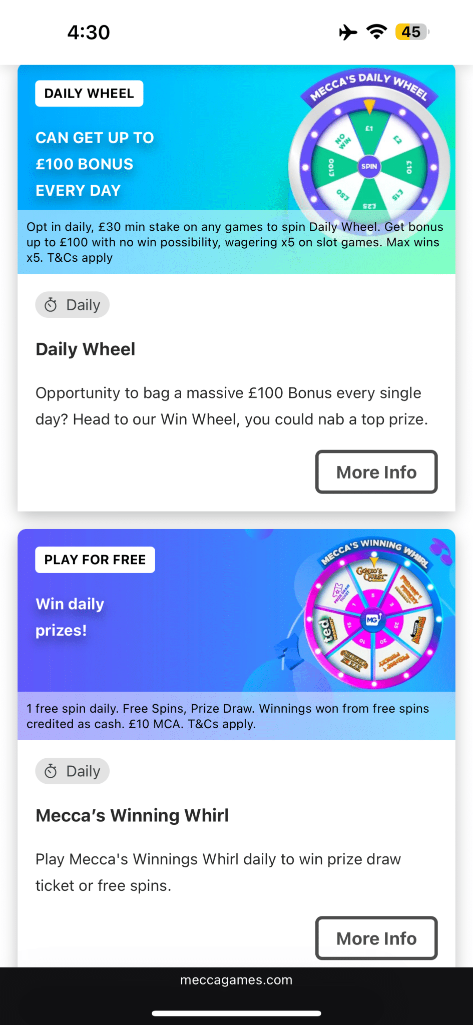 Mecca Games welcome bonus
