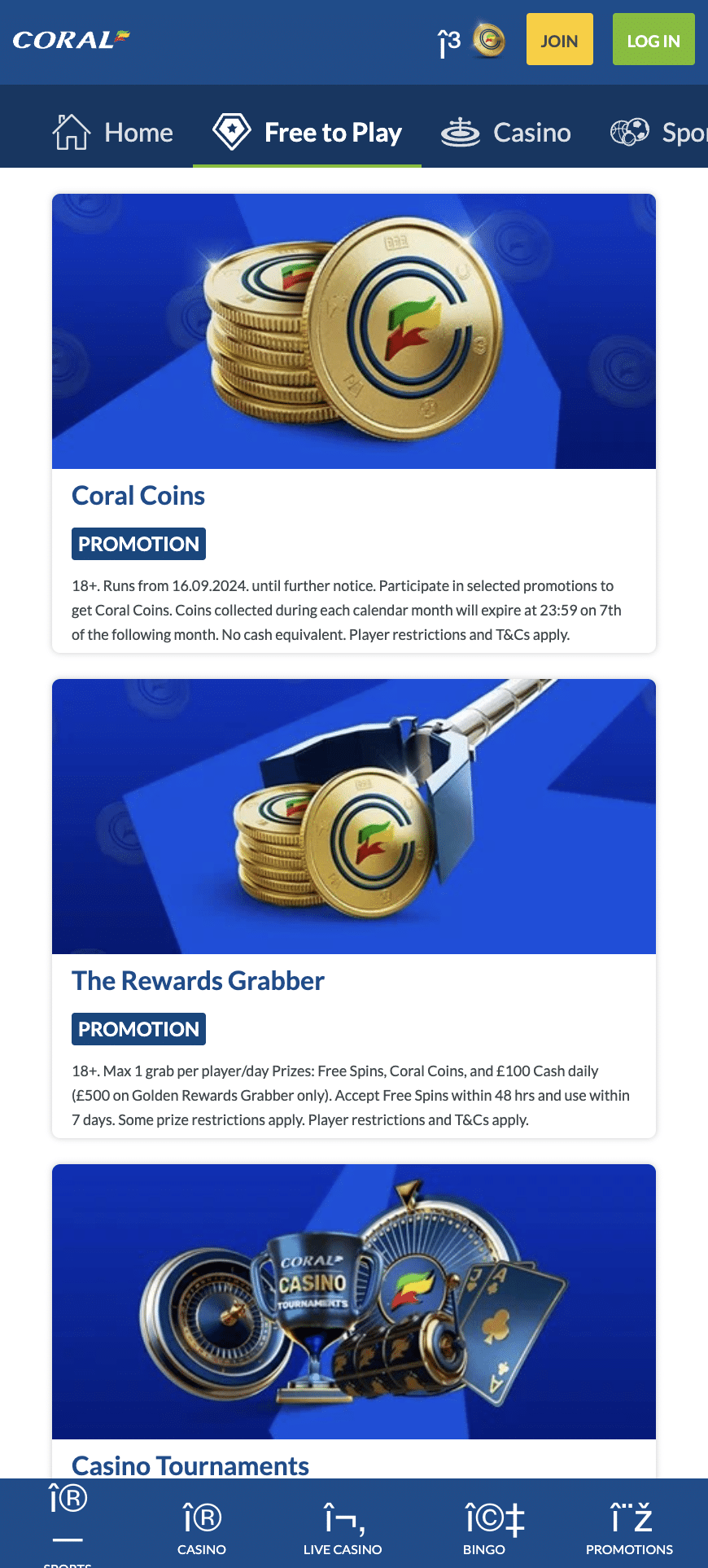 Coral sign up offer & rewards 2025