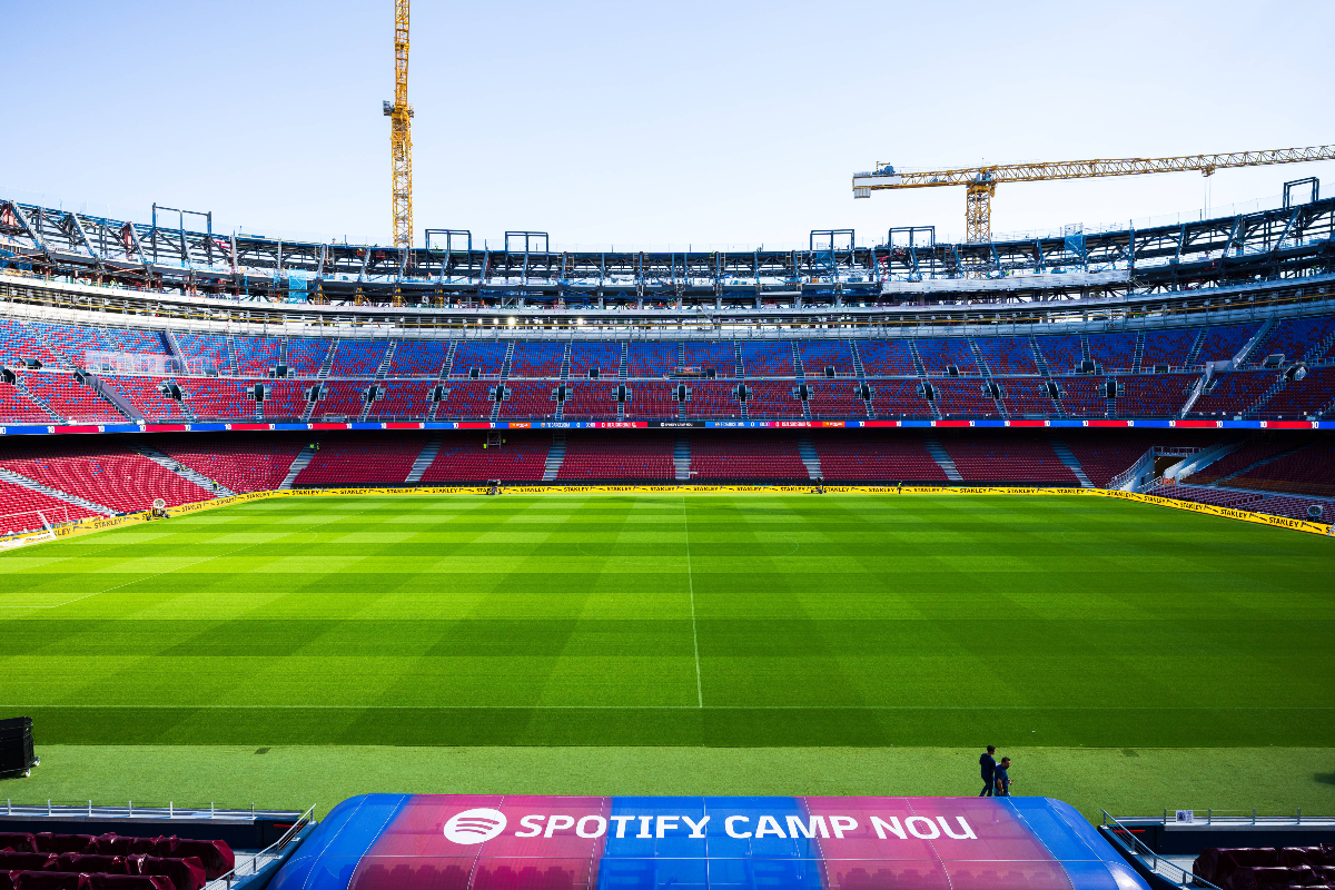 New view of the brand new Spotify Camp Nou from centre line. 