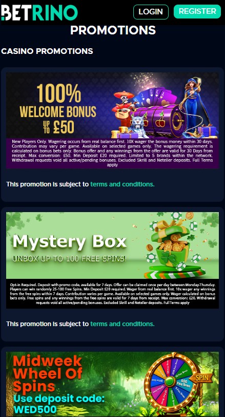 betrino britainbet casino promotions