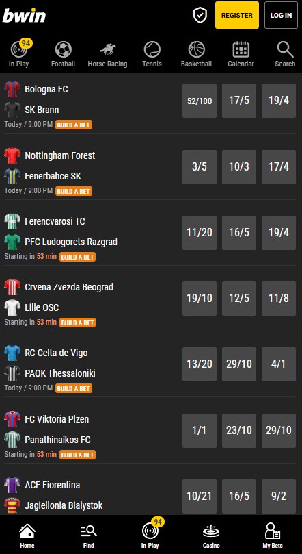 bwin sportsbook review, mobile site screenshot