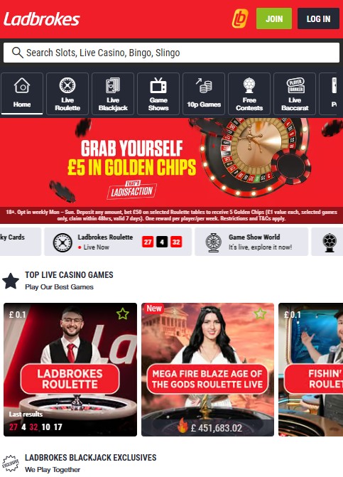 ladbrokes casino games overview