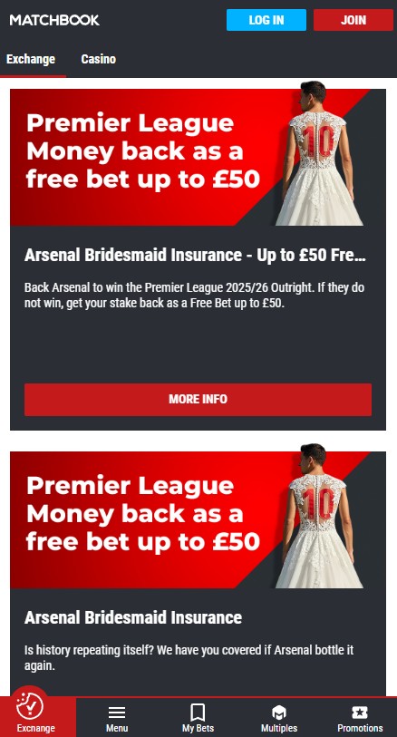 matchbook exchange review: ongoing promotions