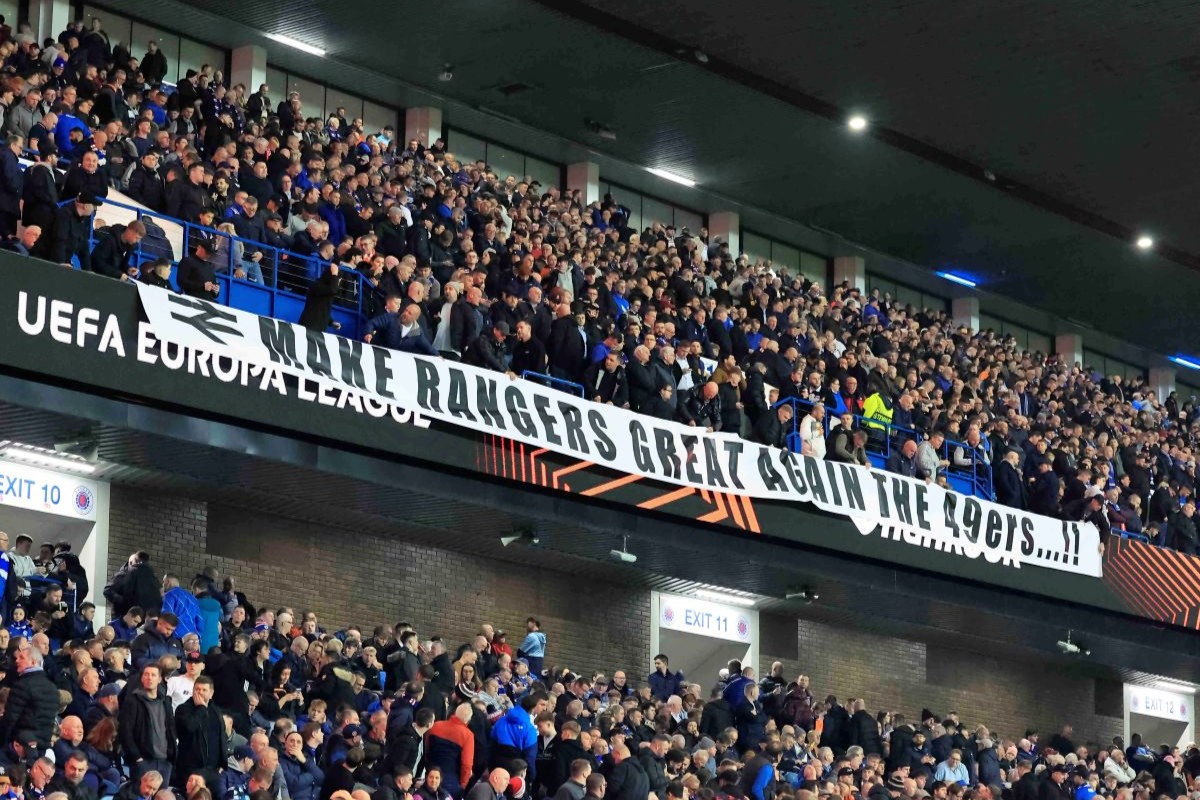 Rangers fans at Ibrox Stadium