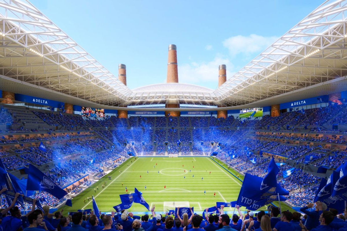 Birmingham City unveil stunning new stadium design as West Midlands 'statement of intent' is finally revealed 1 New Birmingham City Stadium inside
