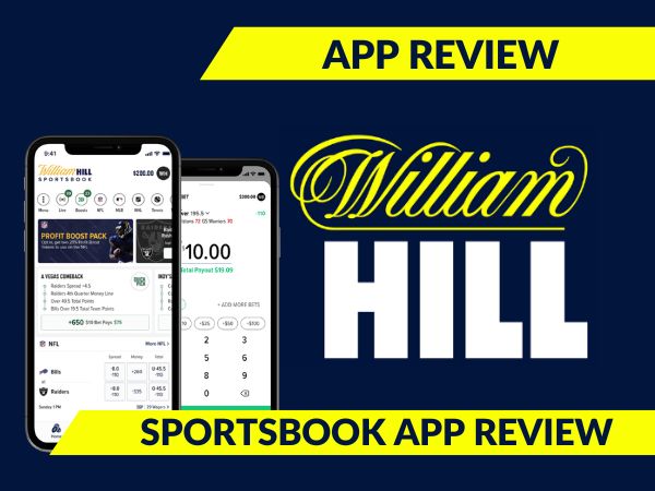 Interfaz de la app William Hill mostrando opciones de juegos y apuestas
