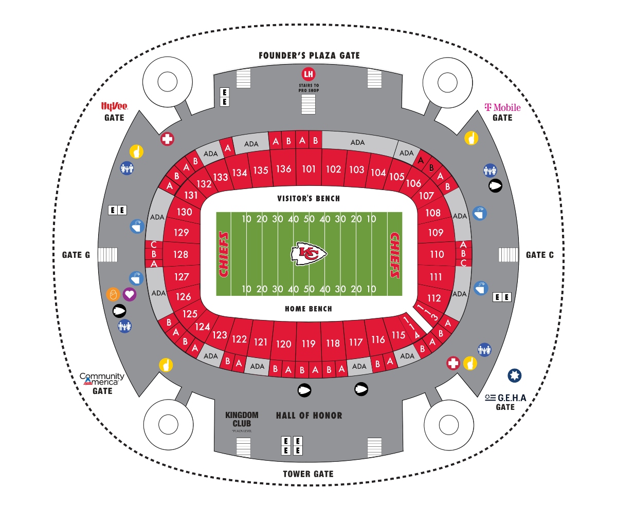 arrowhead stadium seating plan