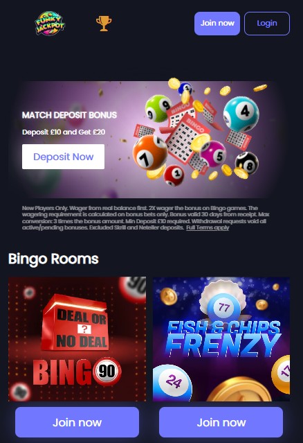 funky jackpot casino bingo rooms