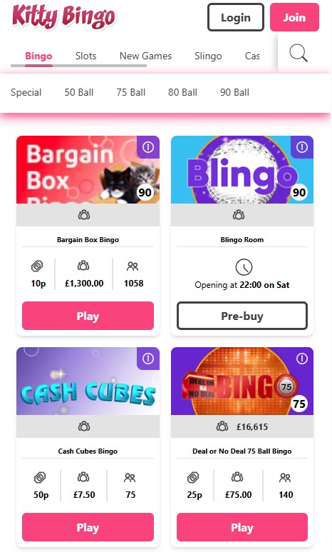kitty bingo review: bingo games