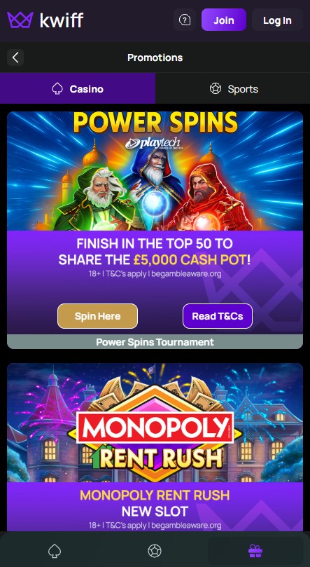 kwiff casino ongoing promotions