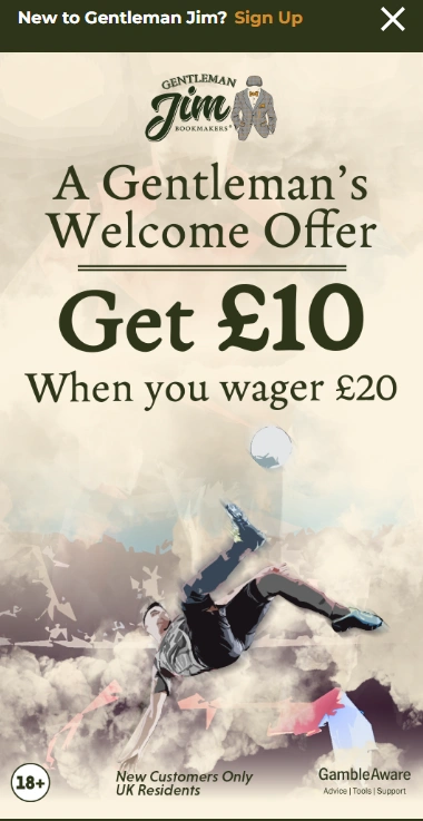 gentleman jim sports sign up offer bet20get10