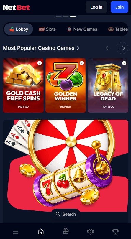 Netbet casino and game selection