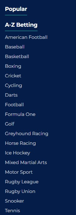 Bresbet offers a wide array of sports to bet on