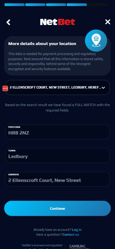 NetBet - sign up process - Step 4