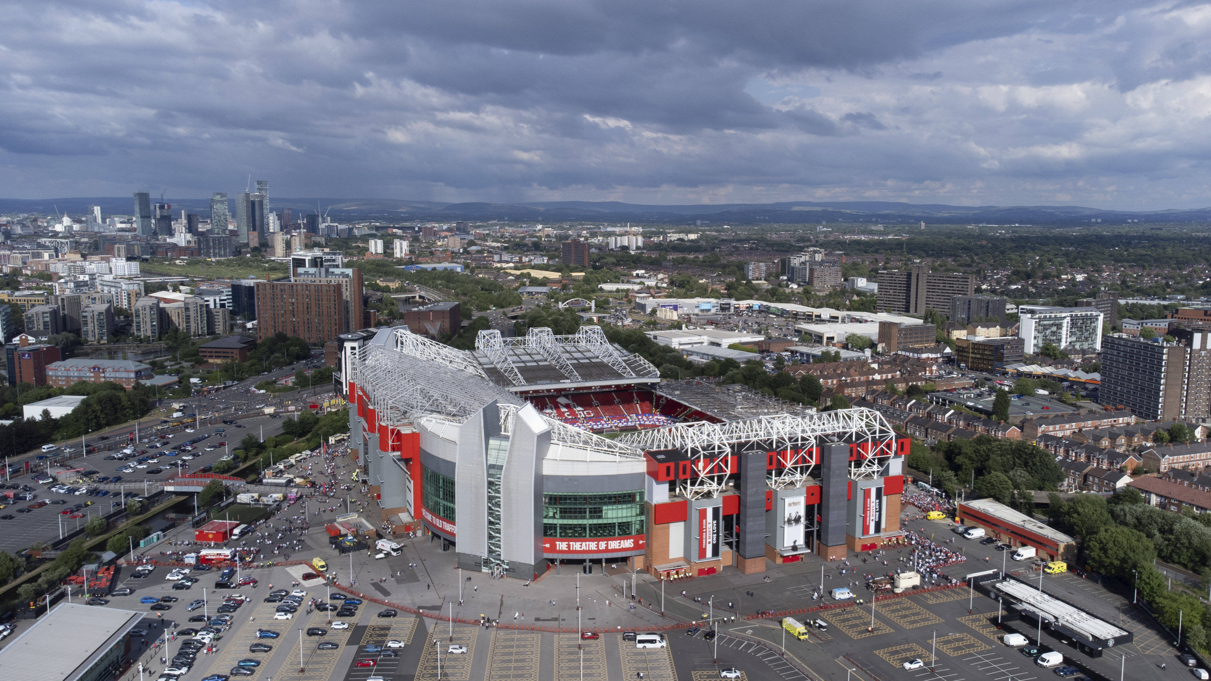 Aerial view of Old Trafford