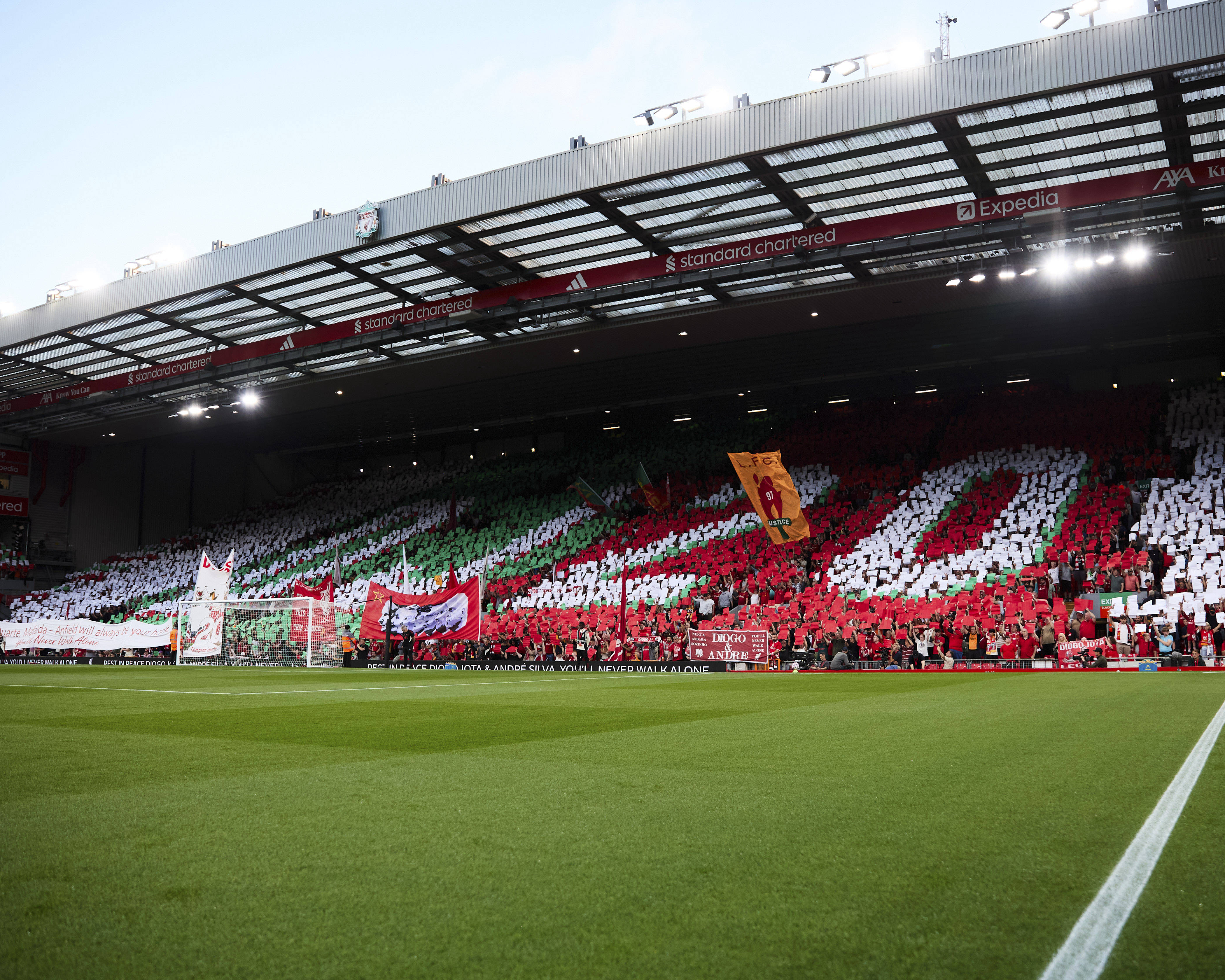 Liverpool fans pay their respects to Diogo Jota at Anfield