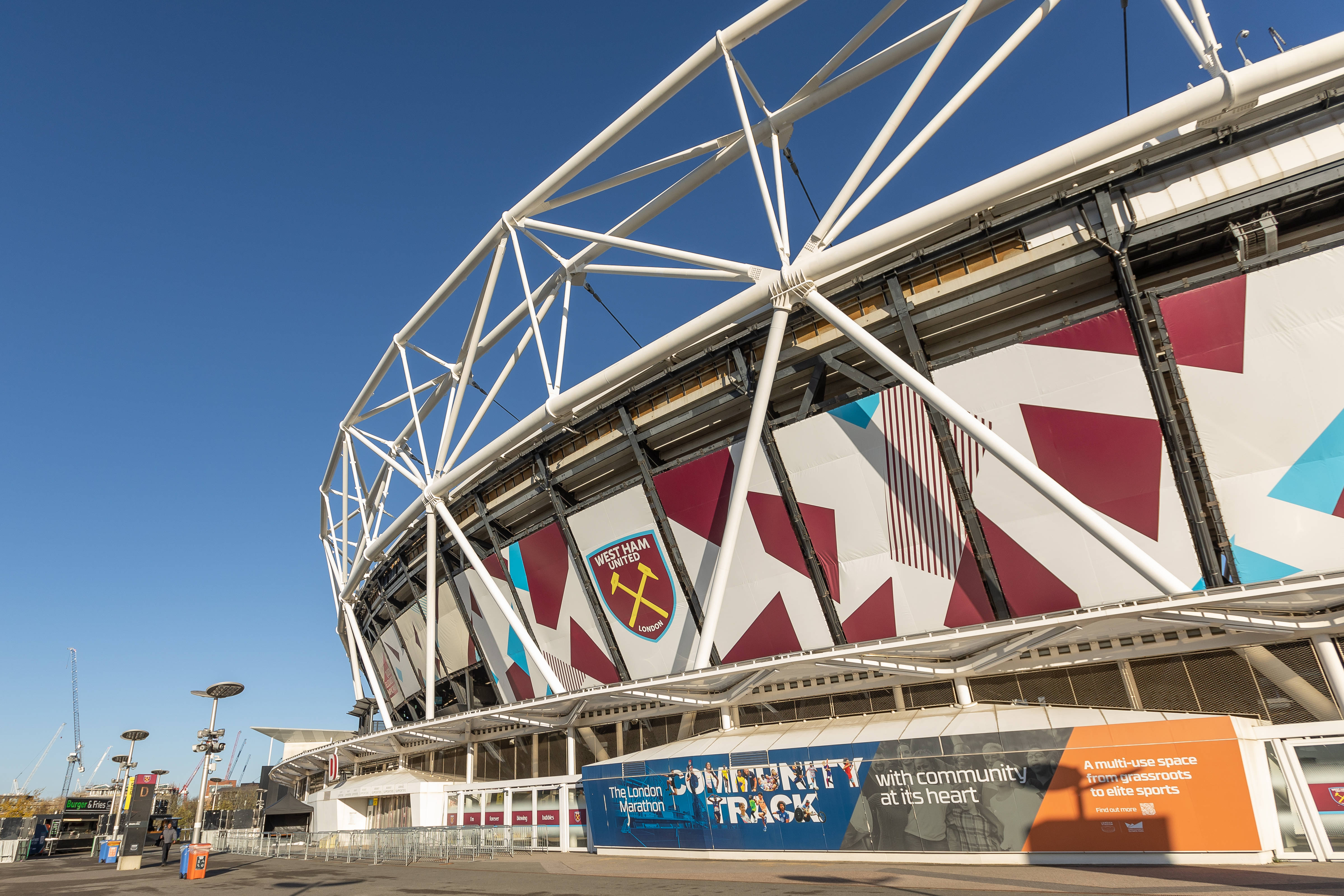 Blue sky over the London Stadium