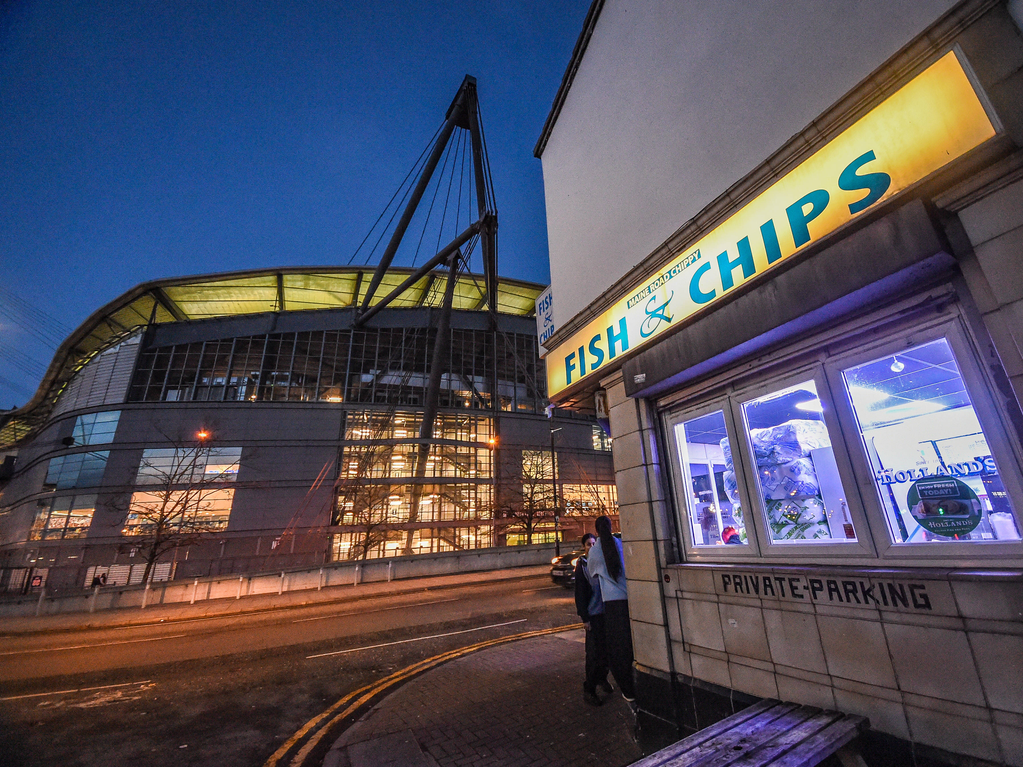 Maine Road Chippy next to the Etihad Stadium