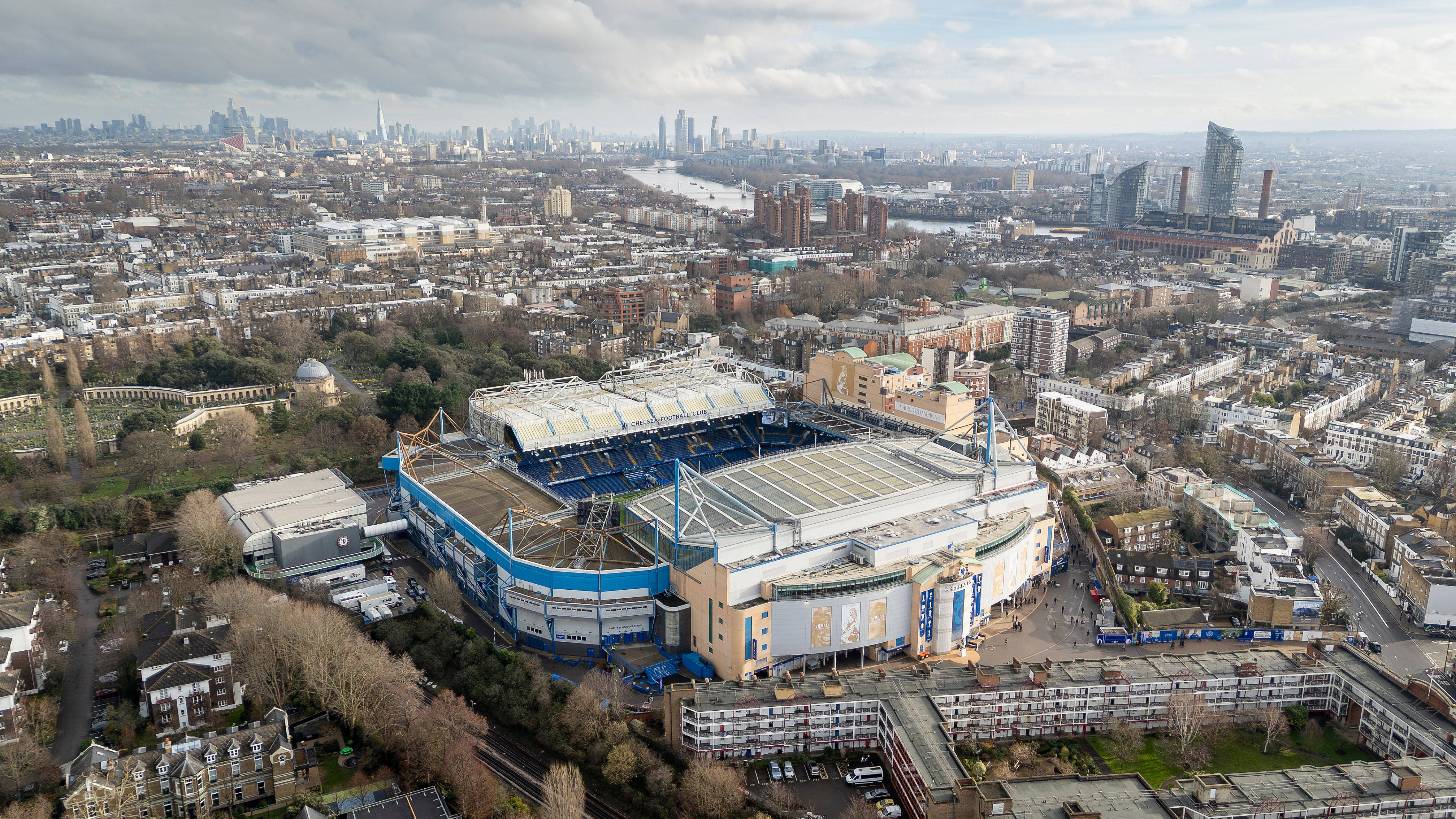 Where to Stay Near Stamford Bridge 2026: Best Hotels and Accommodation for Fans 1 Aerial view of Stamford Bridge
