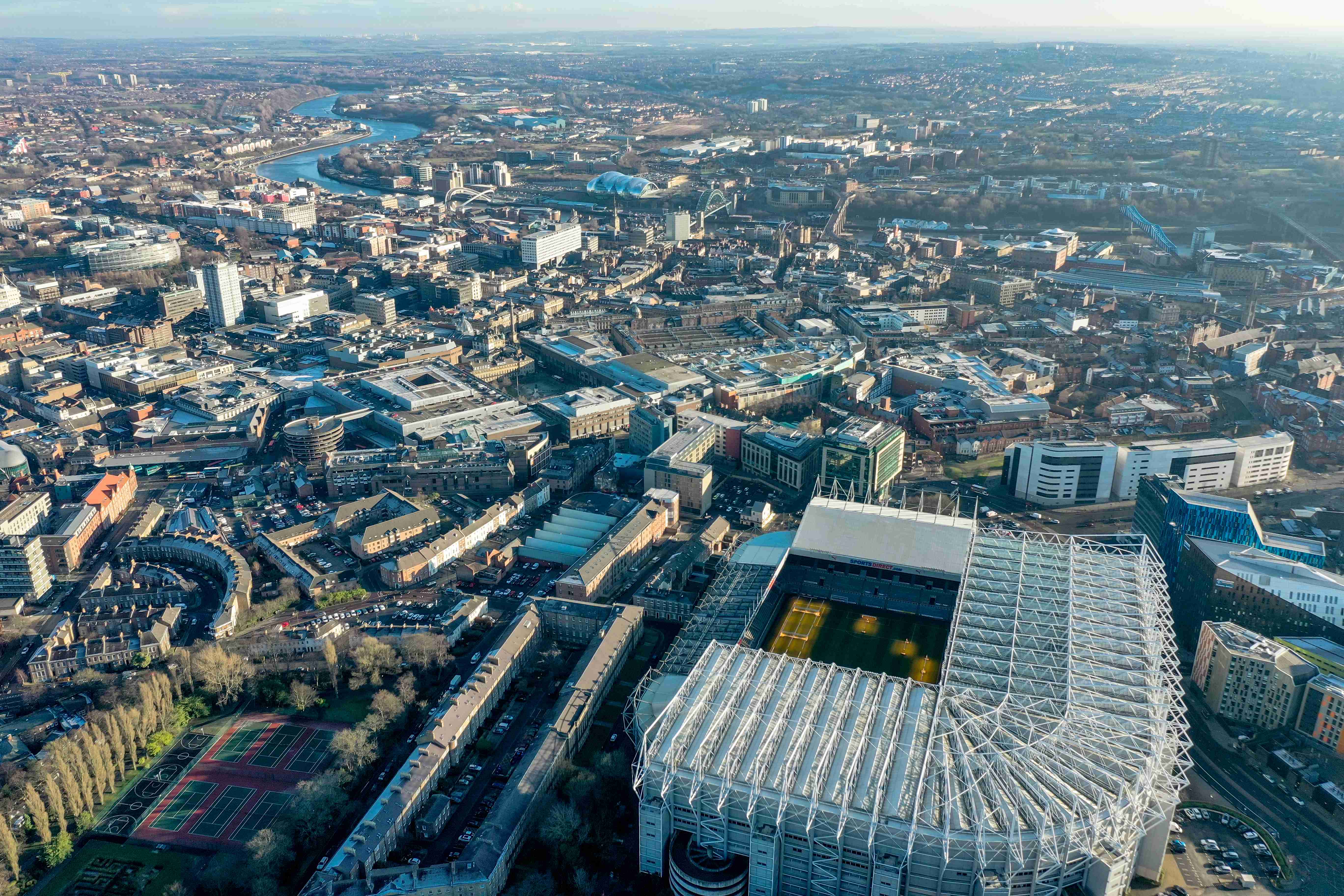 St James' Park and the surrounding area