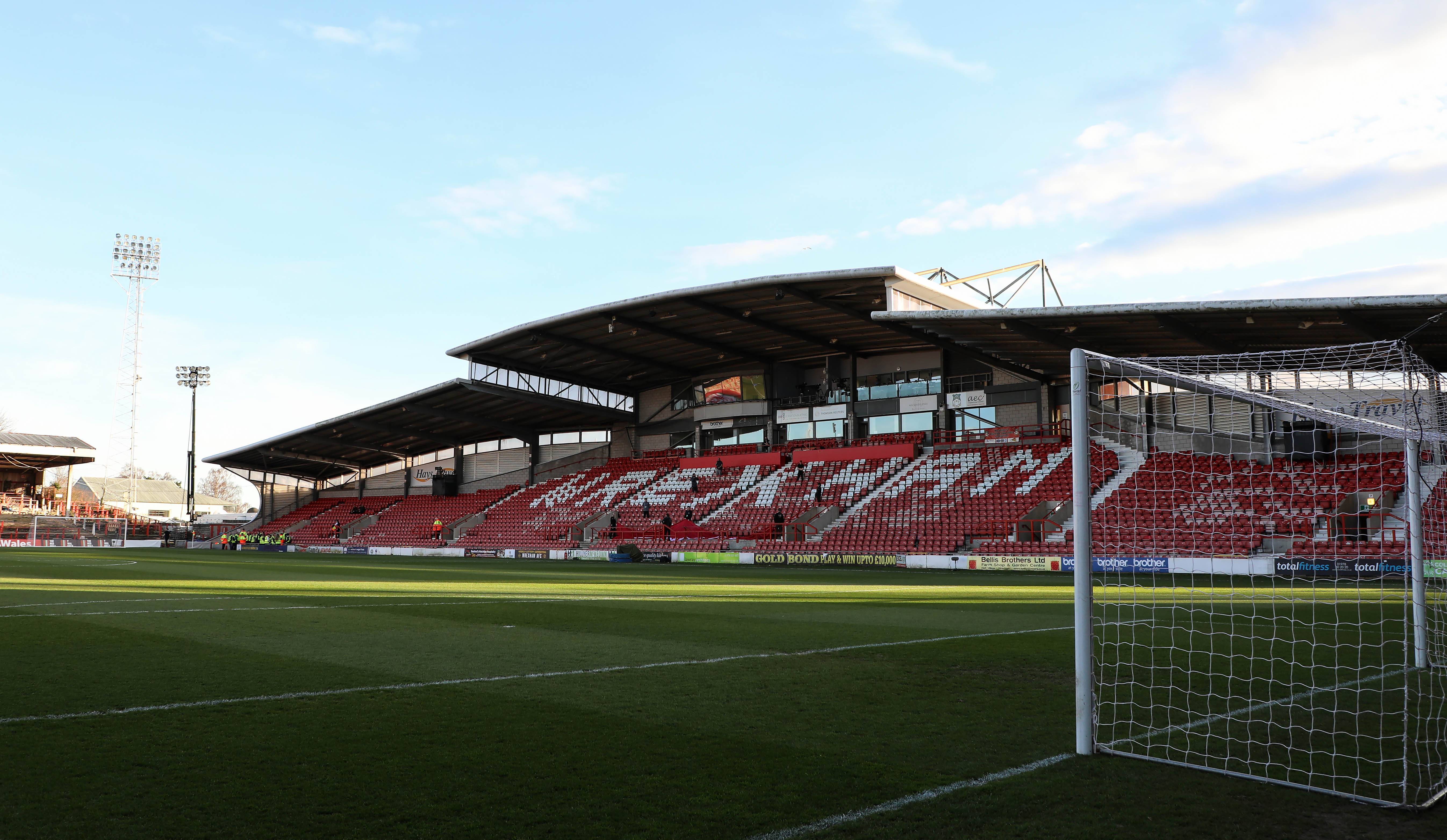 A view inside the Racecourse Ground, Wrexham