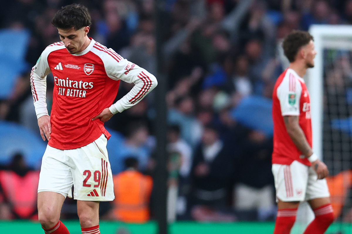 Inside Wembley: How an Arsenal and Man City fan experienced the EFL Cup final 2 Arsenal's Kai Havertz and Ben White look dejected