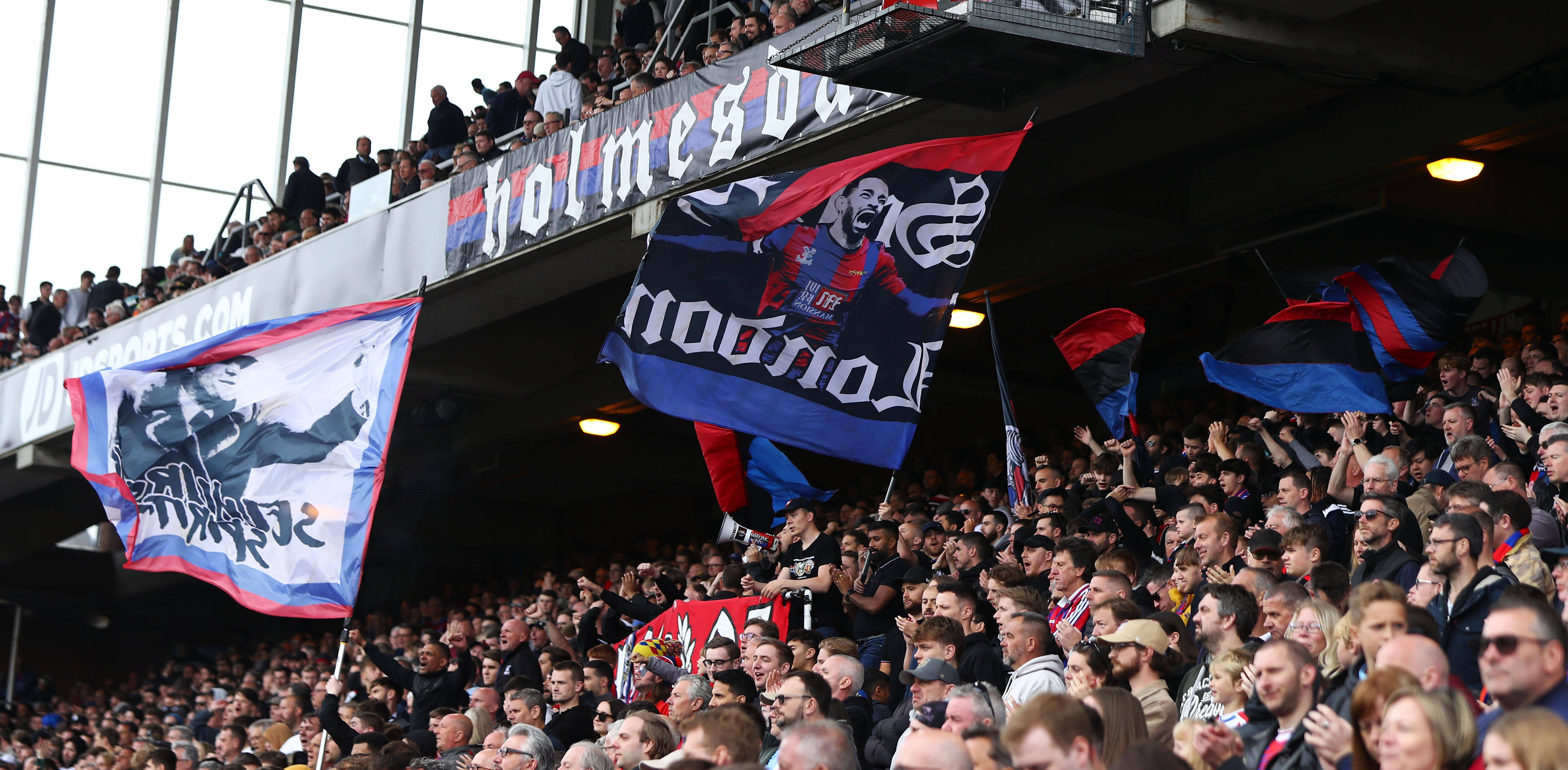 The Holmesdale Fanatics' display at Selhurst Park before Premier League clash