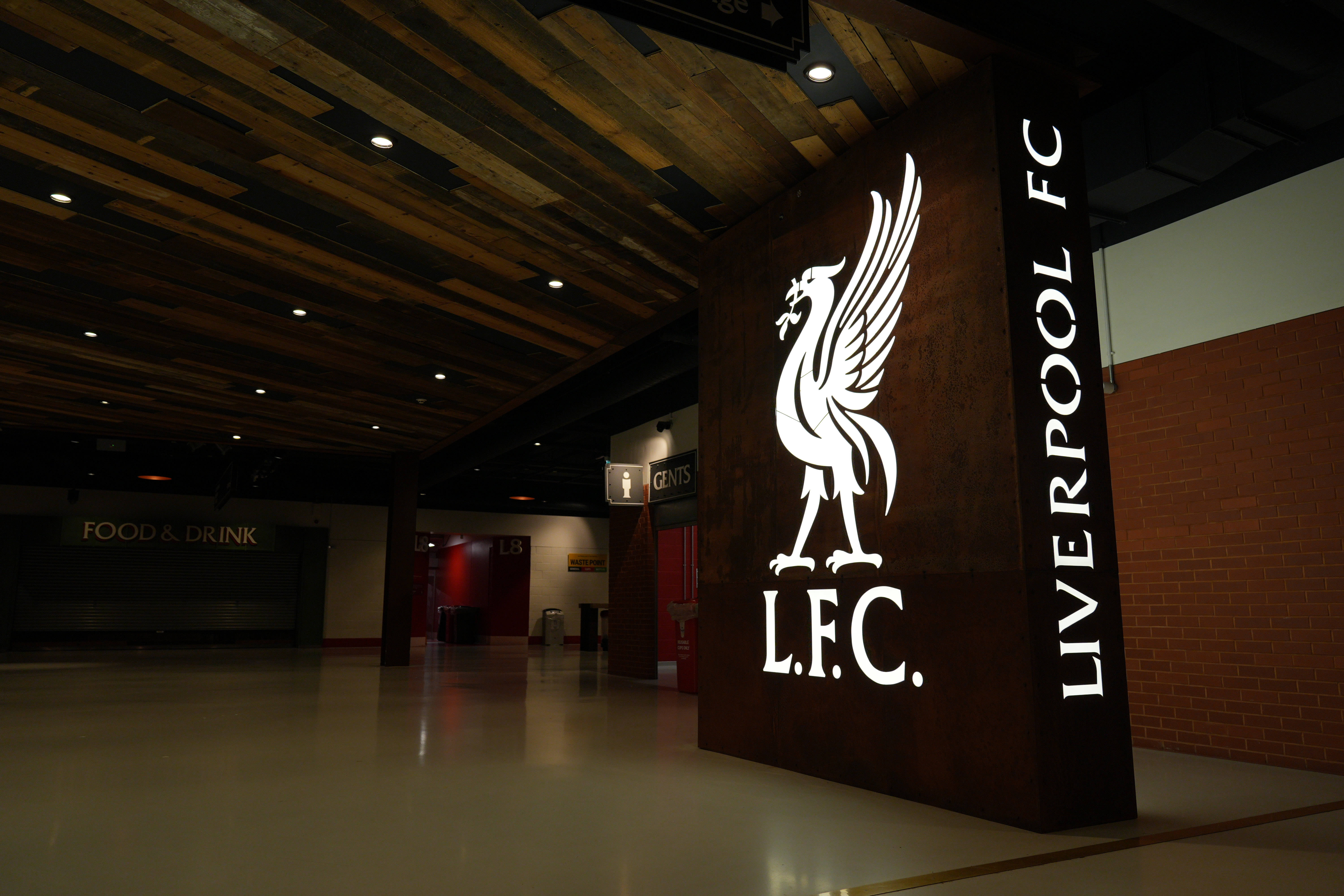 View inside a concourse at Anfield Stadium