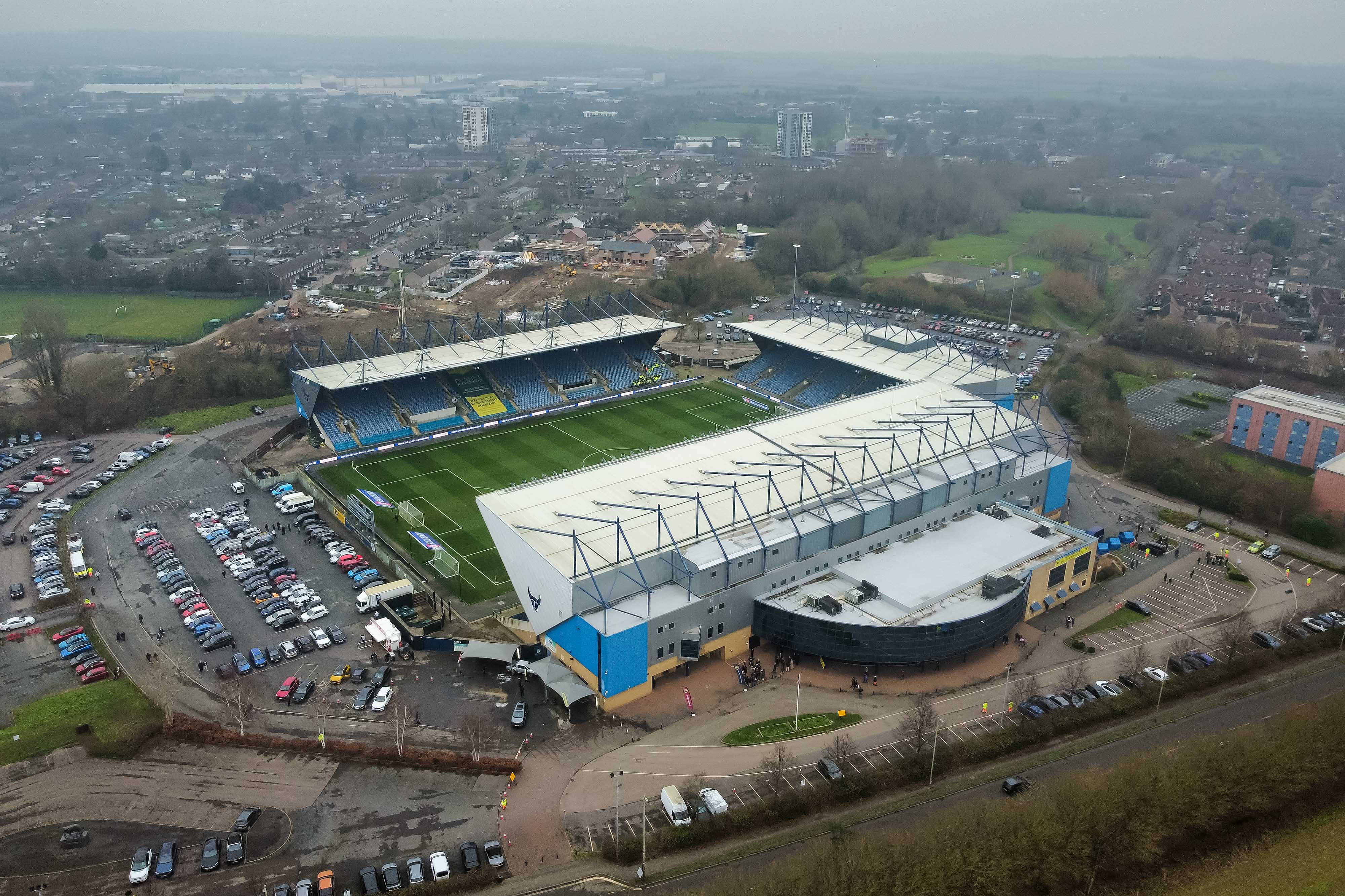 Aerial view of the Kassam Stadium