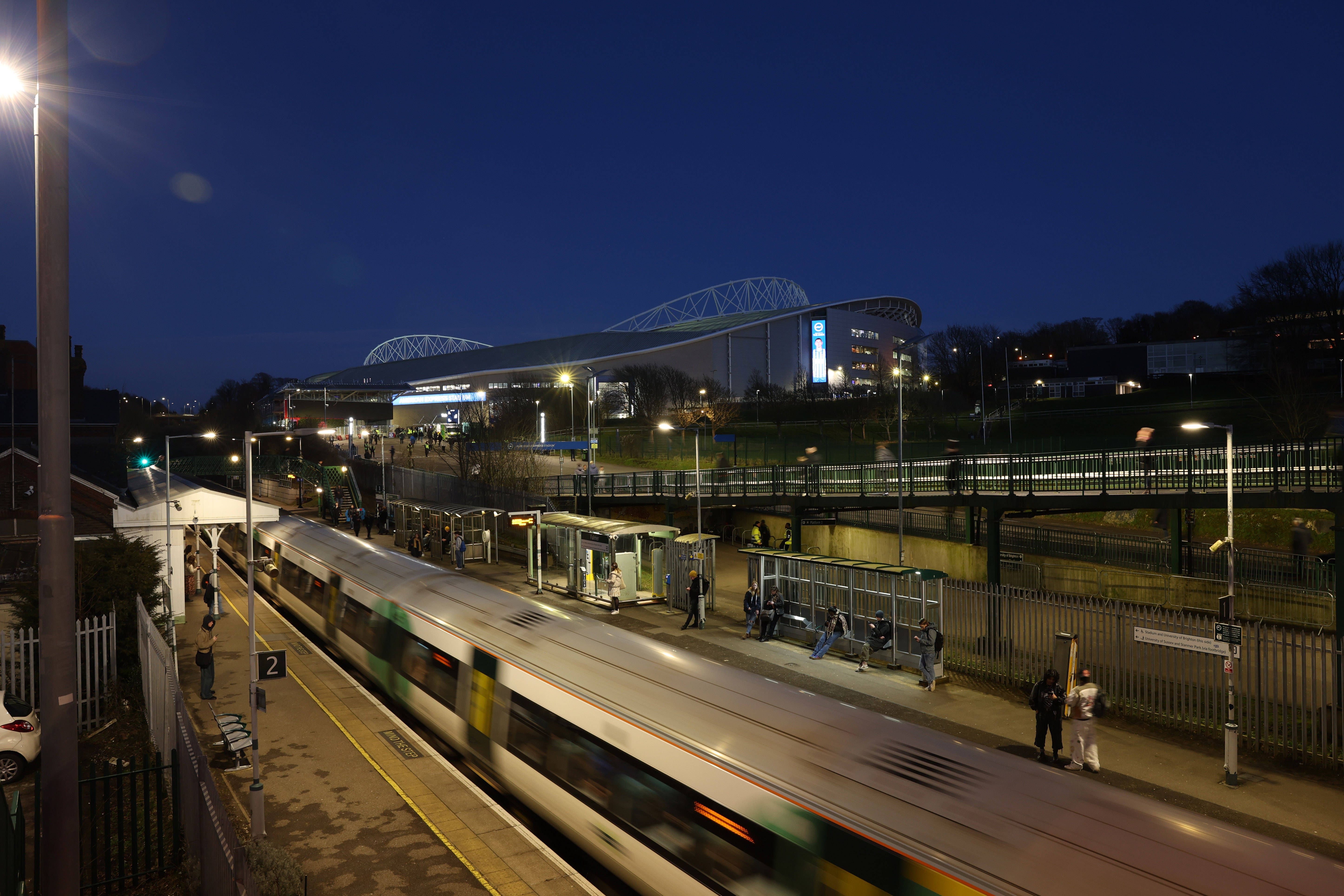 A general view outside the Amex Stadium