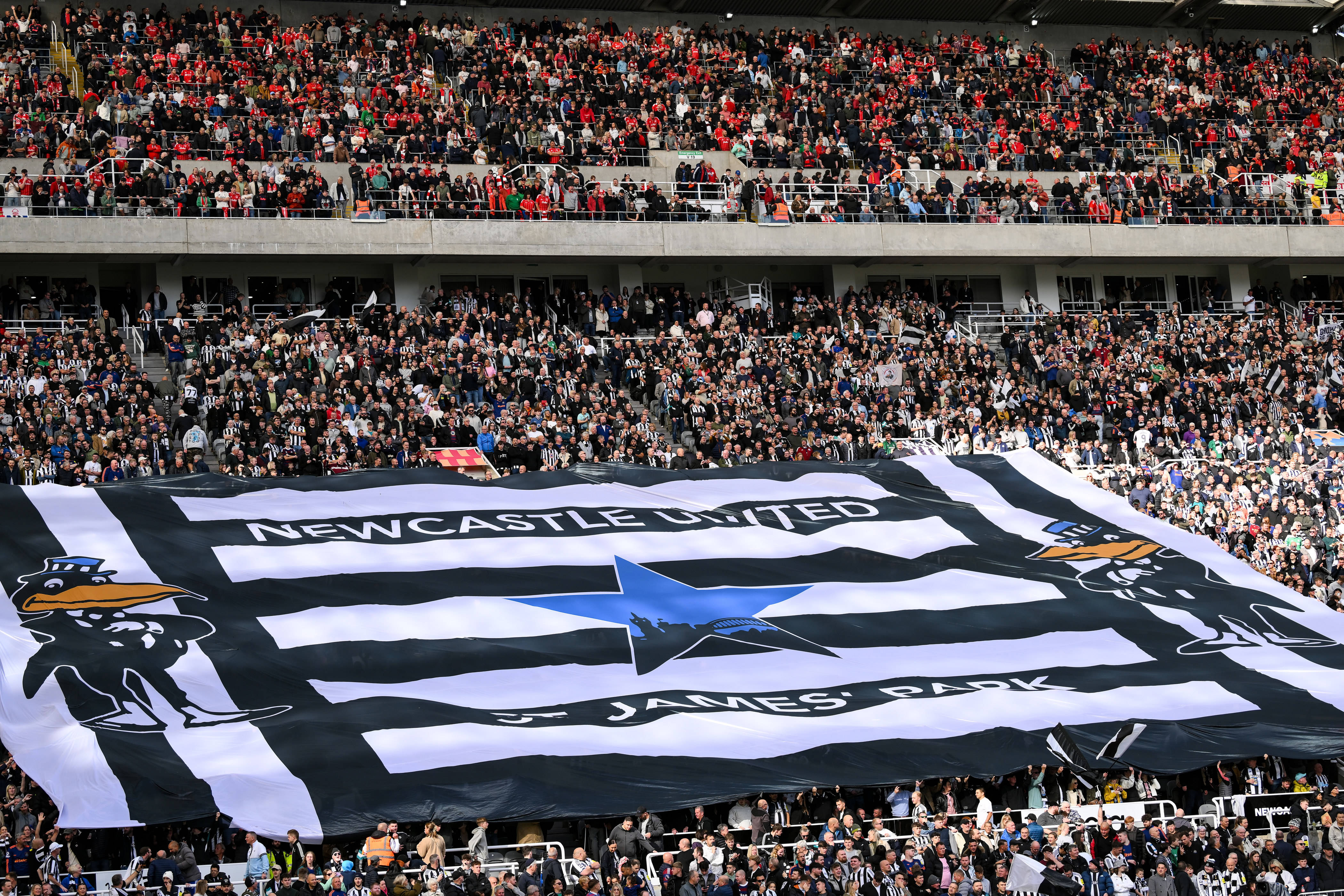 Best St James&rsquo; Park tifos and displays, including Newcastle United&rsquo;s spectacular Champions League return