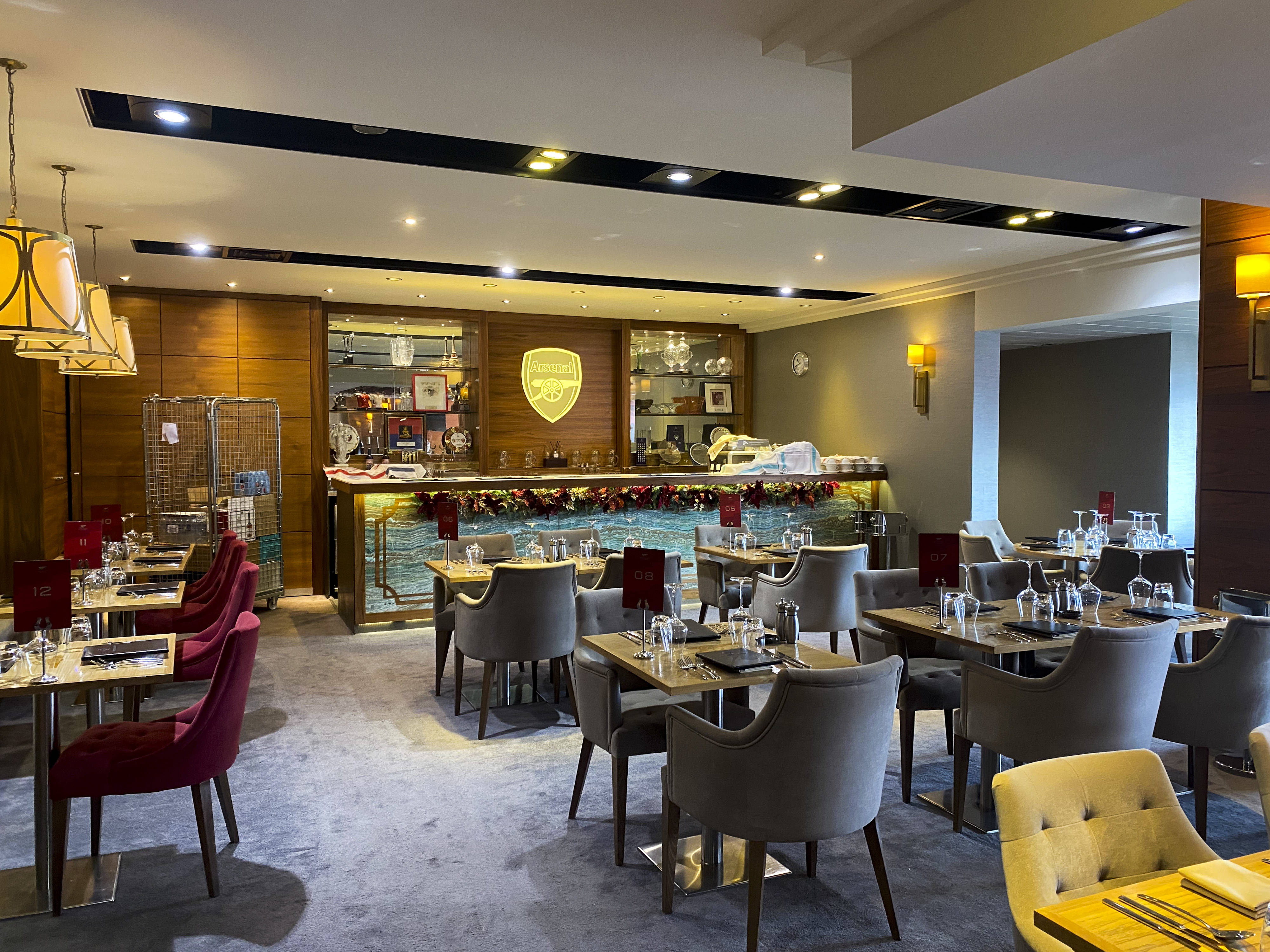 View of one of the hospitality bars inside the Emirates
