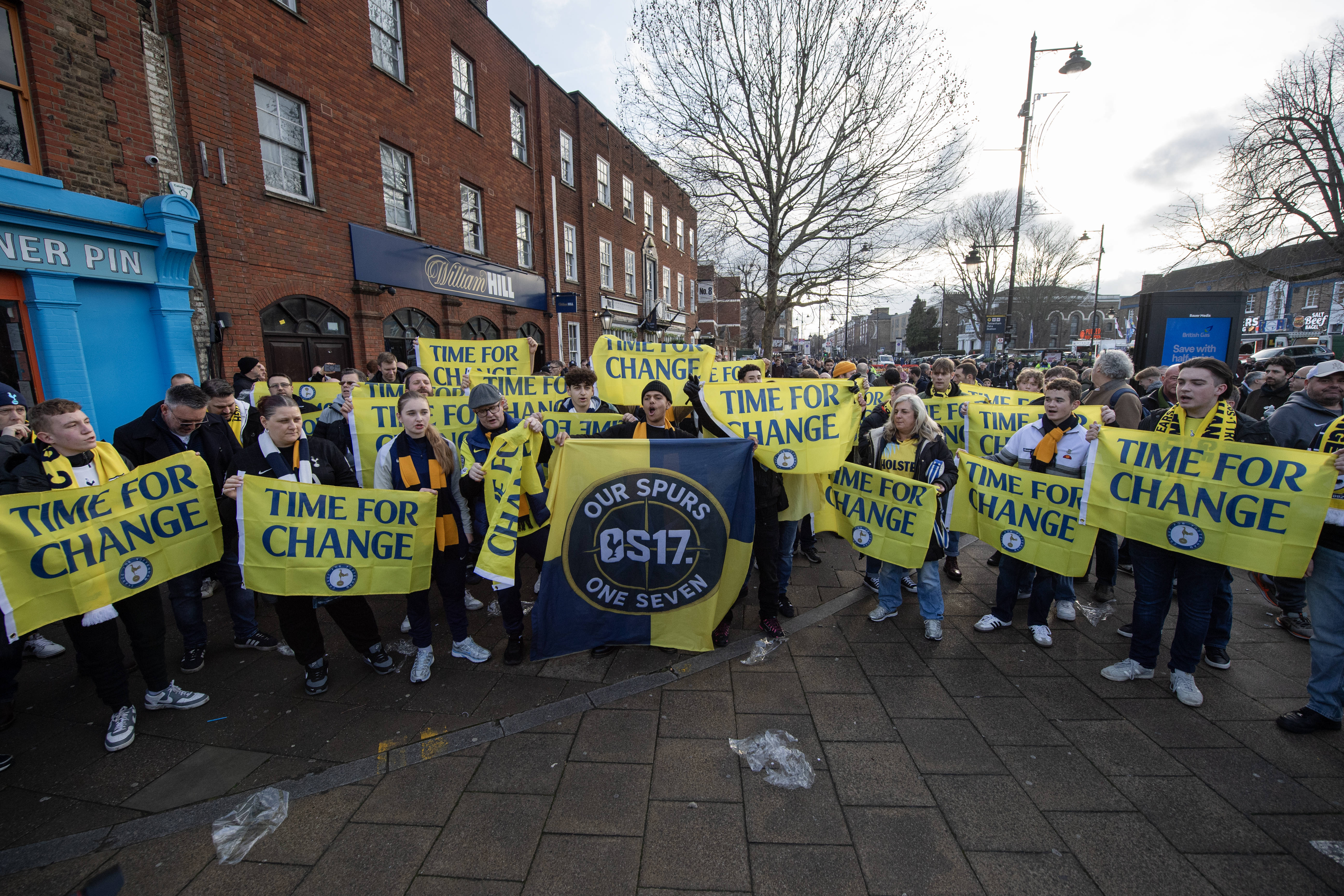 Tottenham fans protest against the club's owners ENIC 