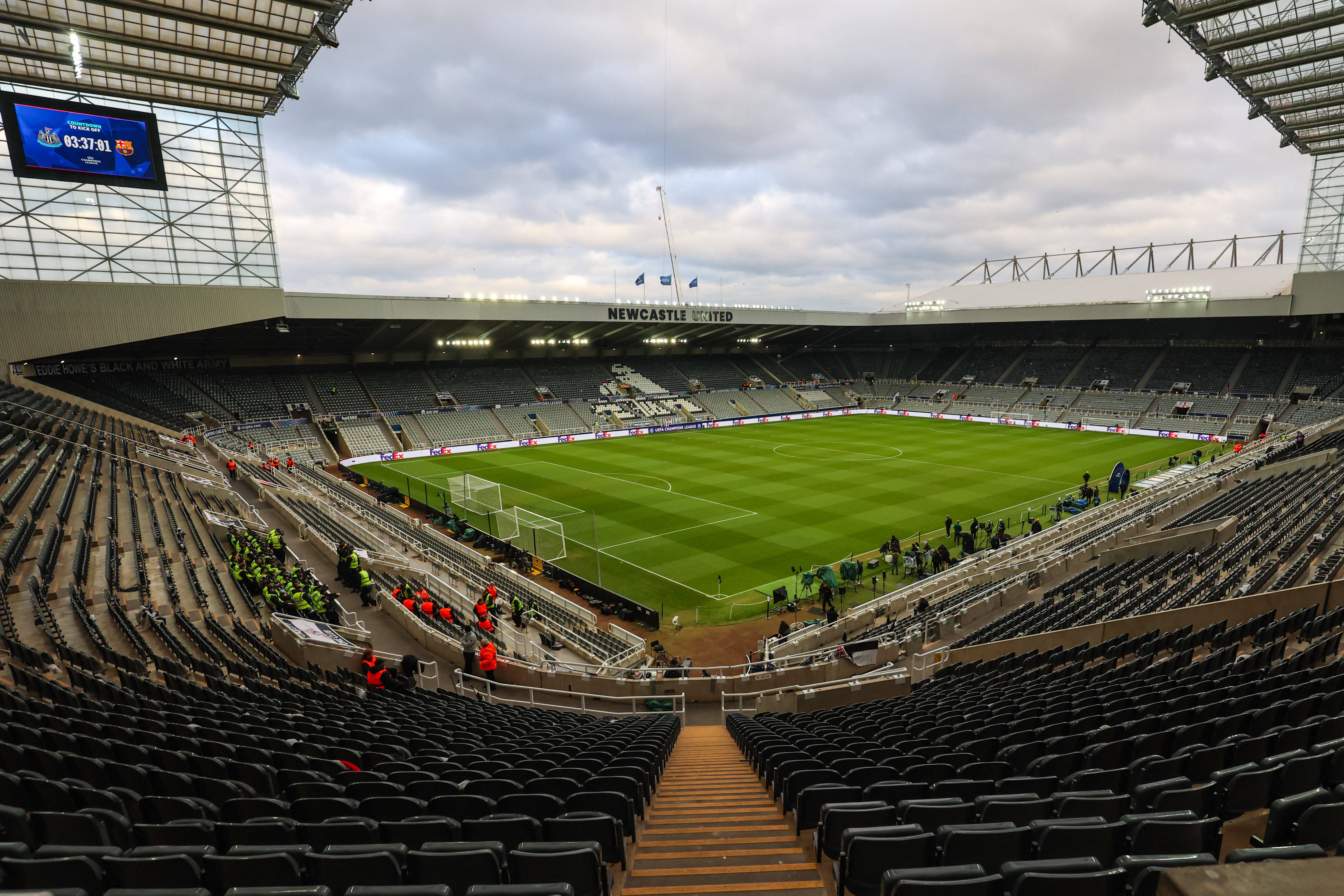 View inside the stadium of St. James' Park