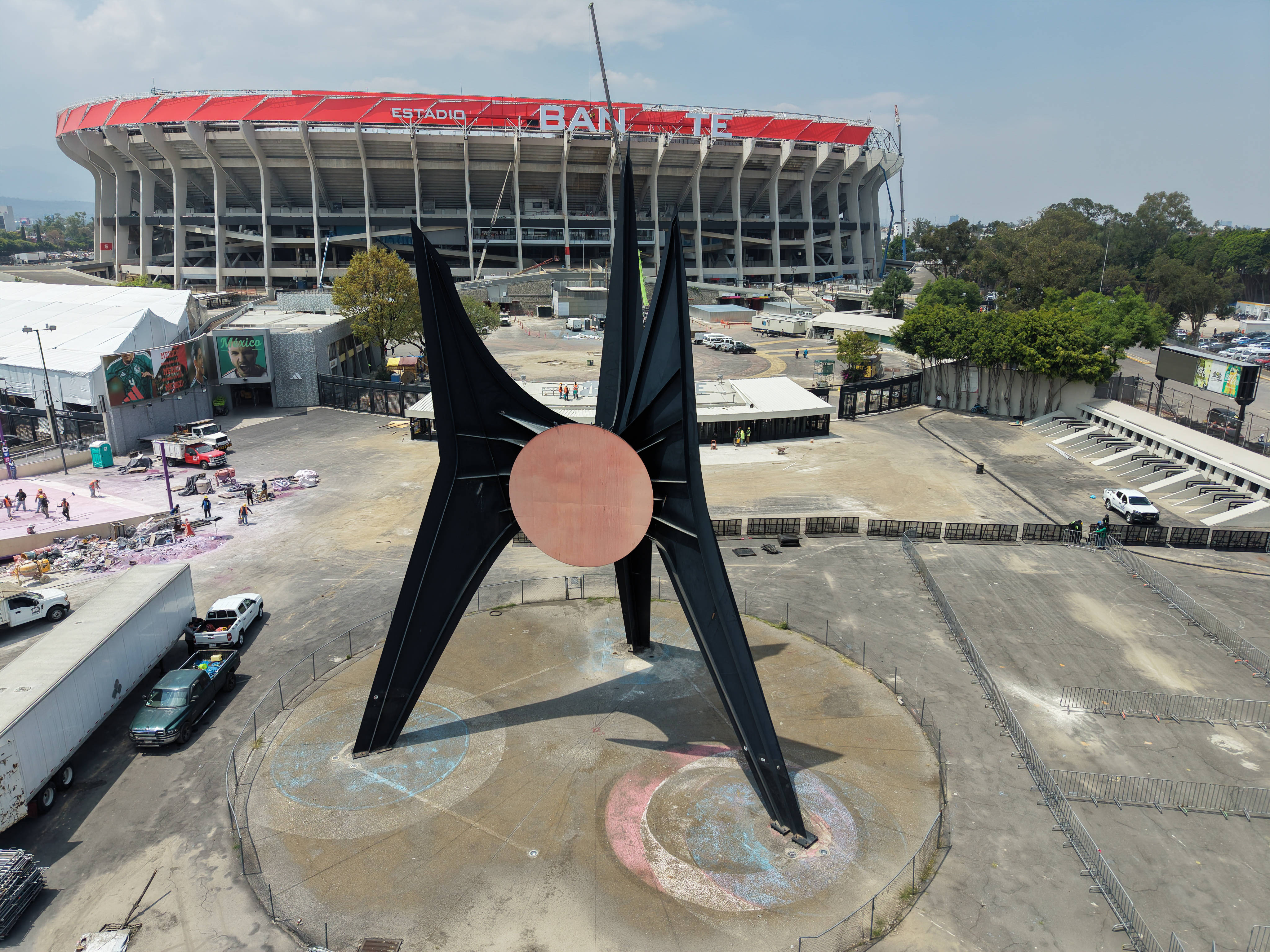 Renovation works outside Estadio Azteca before 2026 World Cup