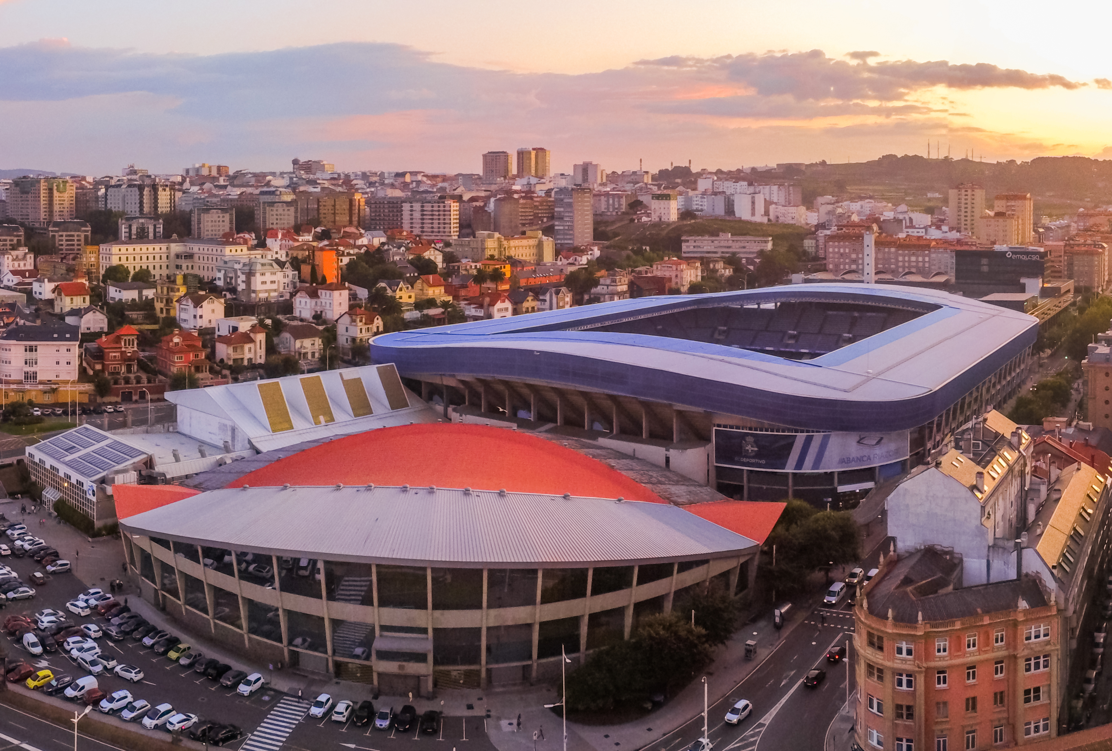 Aerial view of Estadio de Riazor 