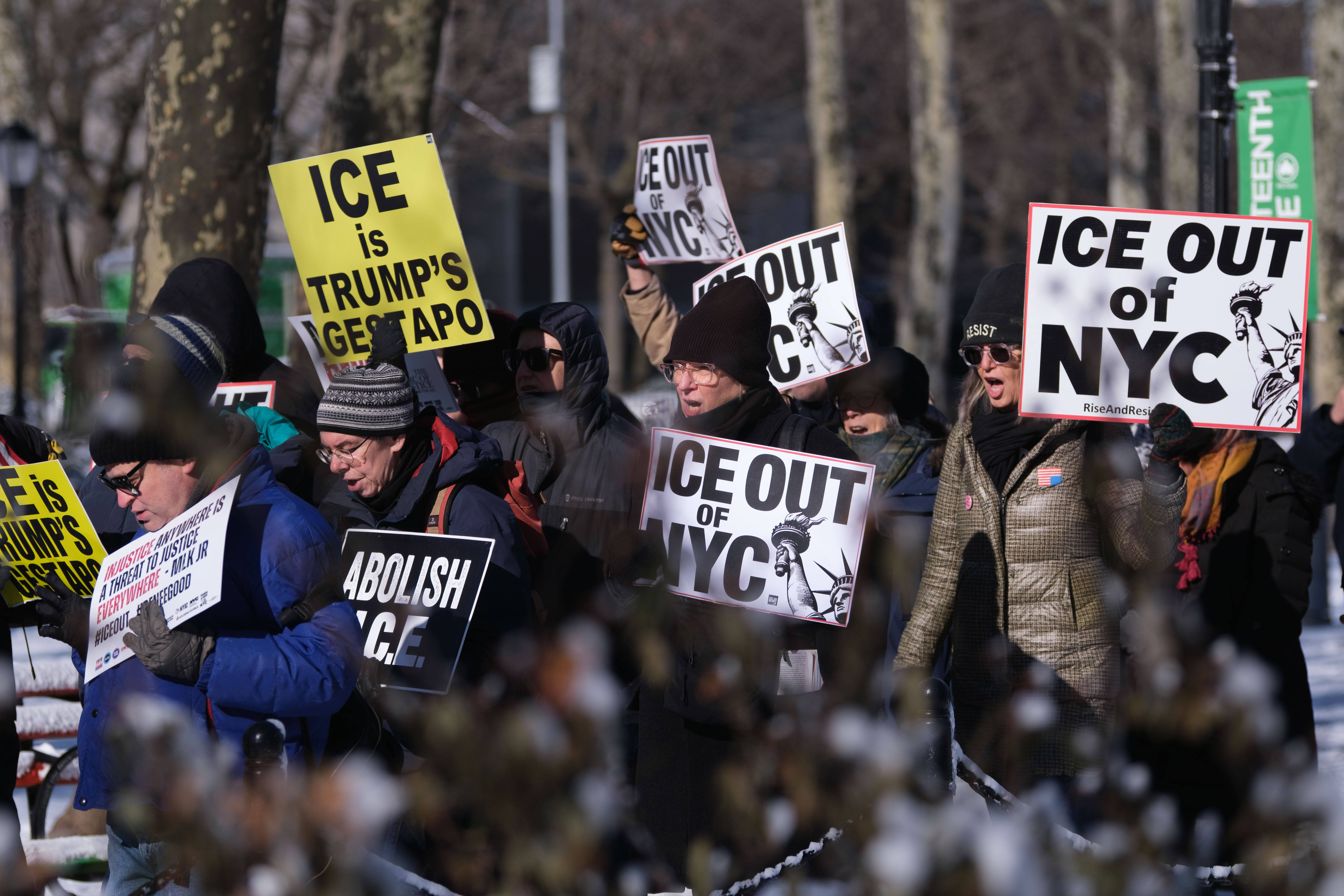 Will ICE raids impact the 2026 World Cup? What fans need to know about US immigration enforcement 1 Protests against ICE in New York City, where the 2026 World Cup final will be held