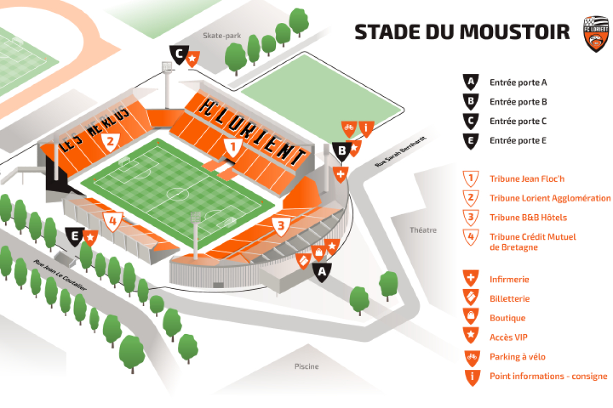 Stade du Moustoir seating plan