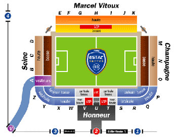 Stade de l'Aube seating plan