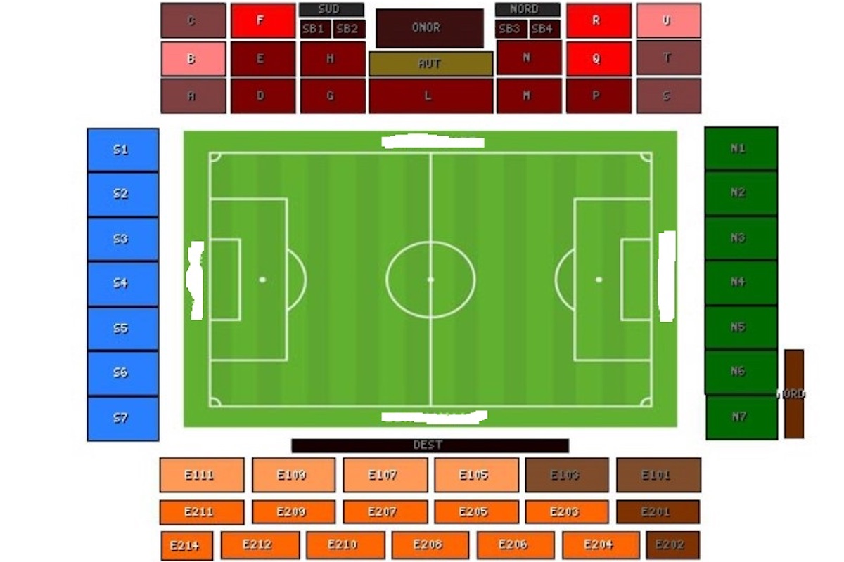 Stadio brianteo Monza seating plan